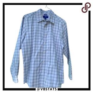 ‎Large Egara Blue-Gray LS Dress Shirt